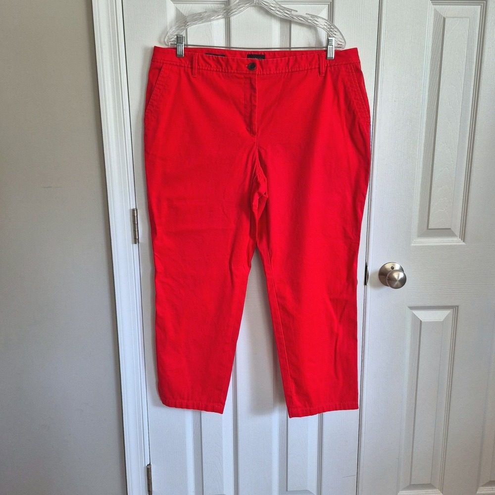 Talbots relaxed Chino red stripe pants womens size petite plus 16WP